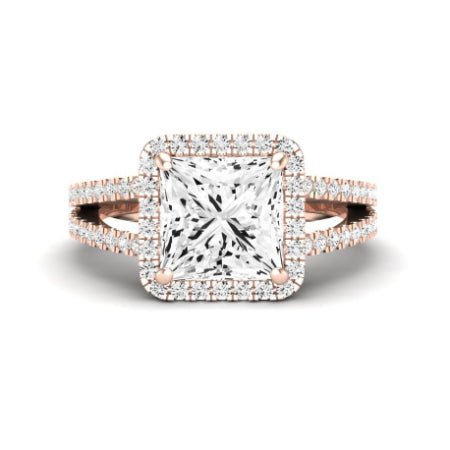 Freesia Moissanite Matching Band Only (does Not Include Engagement Ring) For Ring With Princess Center rosegold