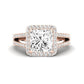 Freesia Moissanite Matching Band Only (does Not Include Engagement Ring) For Ring With Princess Center rosegold