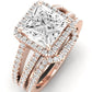 Freesia Moissanite Matching Band Only (does Not Include Engagement Ring) For Ring With Princess Center rosegold