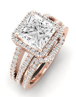 Freesia Moissanite Matching Band Only (does Not Include Engagement Ring) For Ring With Princess Center rosegold