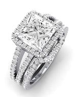 Freesia Moissanite Matching Band Only (does Not Include Engagement Ring) For Ring With Princess Center whitegold