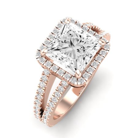 Freesia Moissanite Matching Band Only (does Not Include Engagement Ring) For Ring With Princess Center rosegold