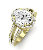 Freesia Oval Moissanite Engagement Ring yellowgold