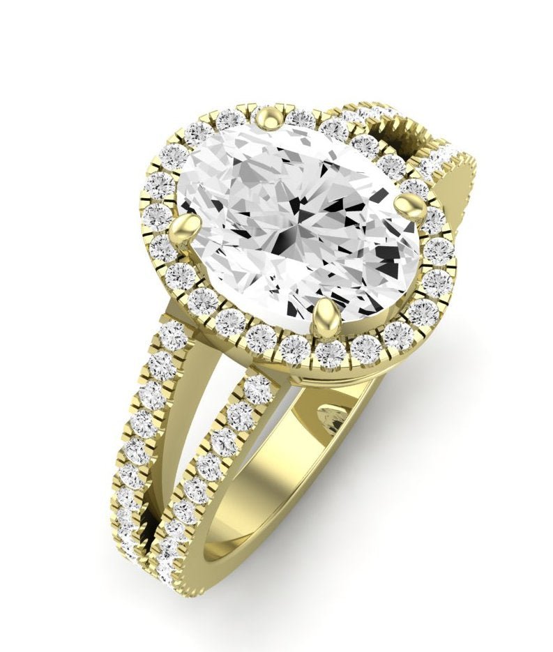 Freesia Oval Moissanite Engagement Ring yellowgold
