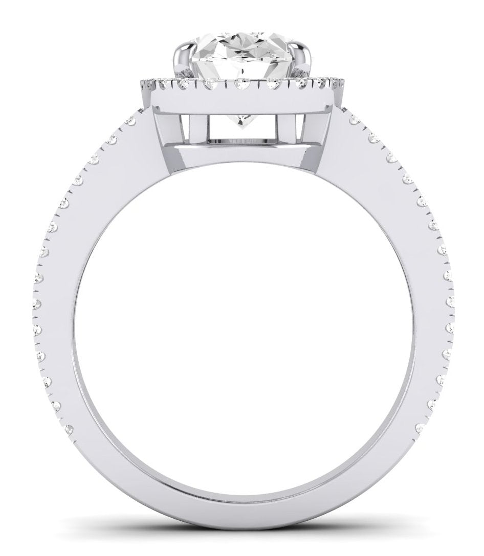 Freesia Oval Moissanite Engagement Ring whitegold