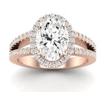 Freesia Oval Moissanite Engagement Ring rosegold