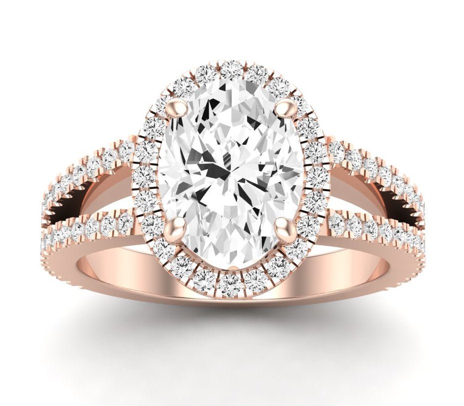 Freesia Oval Moissanite Engagement Ring rosegold