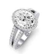 Freesia Oval Moissanite Engagement Ring whitegold