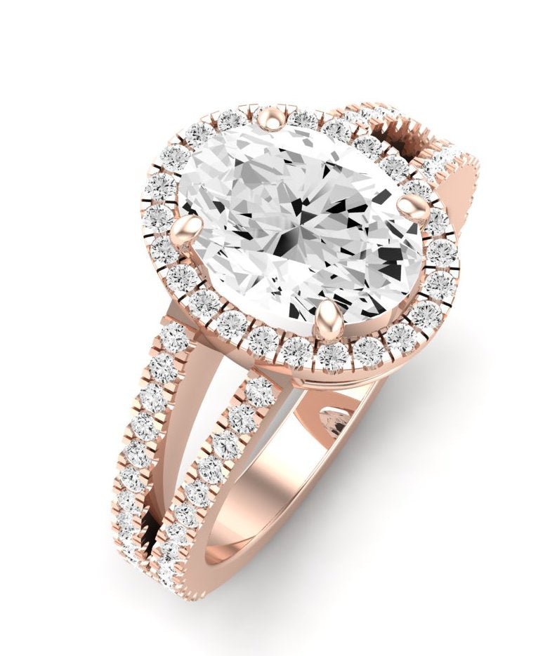 Freesia Oval Moissanite Engagement Ring rosegold