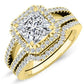 Freesia Princess Moissanite Bridal Set yellowgold