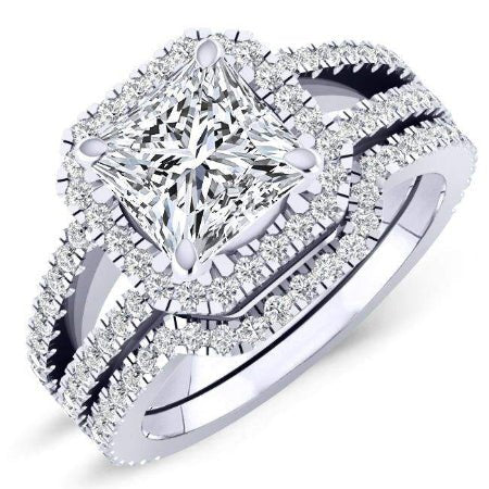 2.00 ct - Freesia - Princess Moissanite Bridal Set