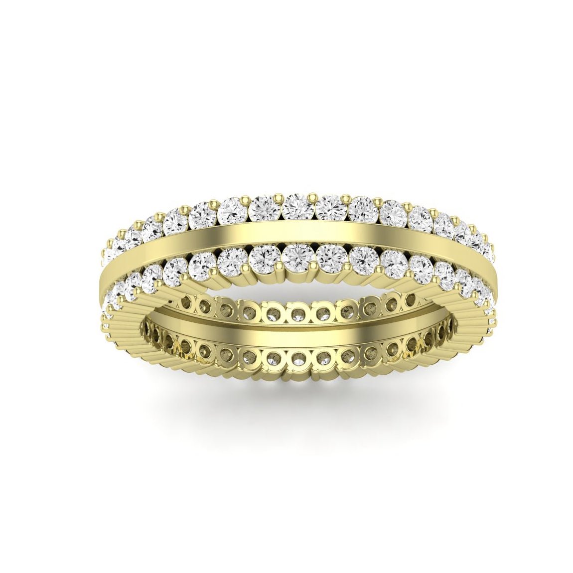 Frost Round Cut Moissanite Eternity Band yellowgold