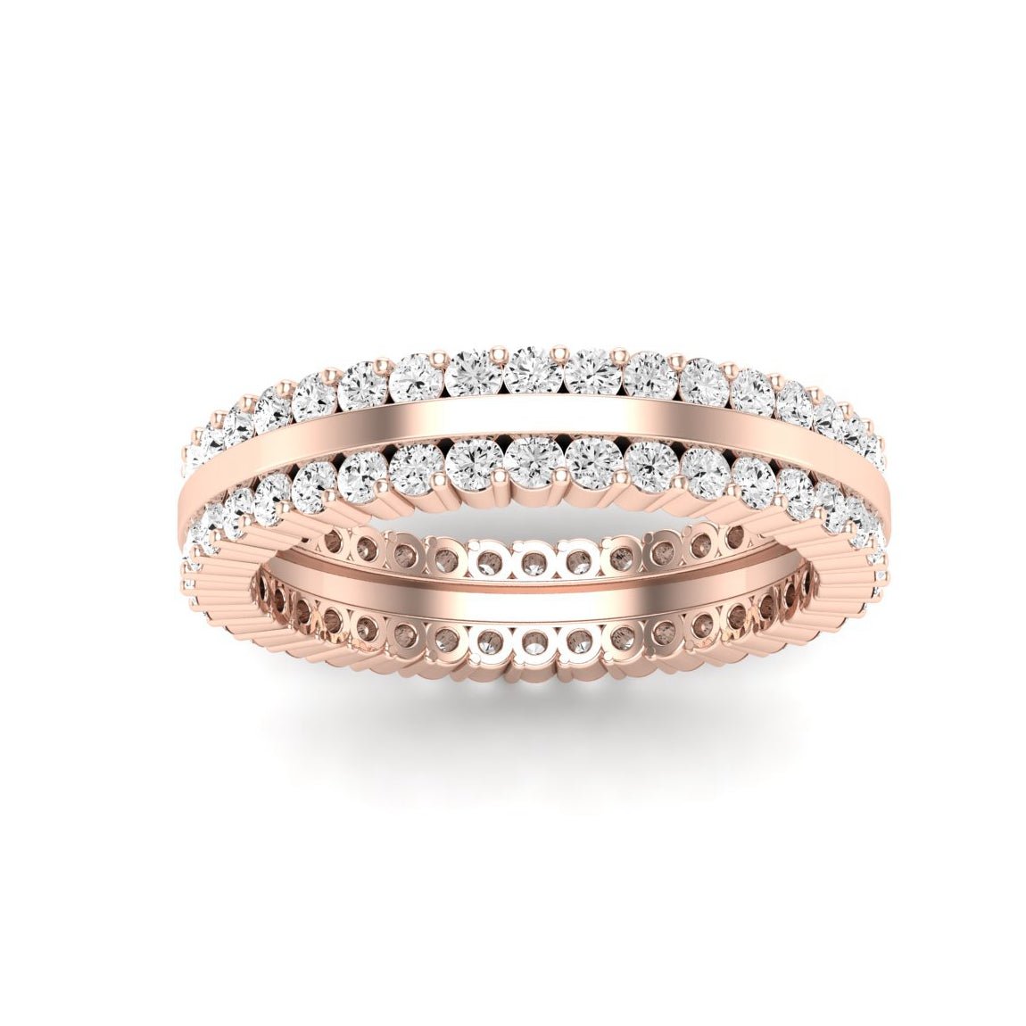 Frost Round Cut Moissanite Eternity Band rosegold