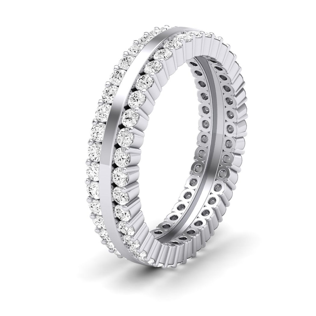 Frost Round Cut Moissanite Eternity Band whitegold