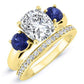 Fuschia Cushion Moissanite Bridal Set yellowgold