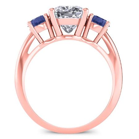 Fuschia Cushion Moissanite Bridal Set rosegold