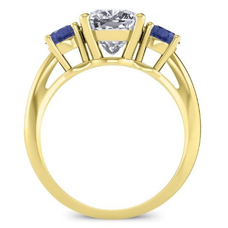 Fuschia Moissanite Matching Band Only (engagement Ring Not Included) For Ring With Cushion Center yellowgold