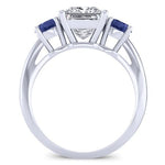 Fuschia Moissanite Matching Band Only (engagement Ring Not Included) For Ring With Princess Center whitegold