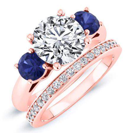 Fuschia Moissanite Matching Band Only (engagement Ring Not Included) For Ring With Round Center rosegold