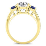 Fuschia Moissanite Matching Band Only (engagement Ring Not Included) For Ring With Round Center yellowgold