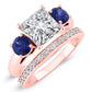 Fuschia Princess Moissanite Bridal Set rosegold