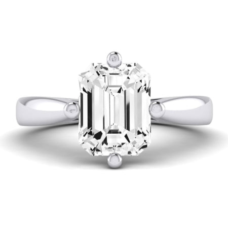 Gardenia Diamond Matching Band Only ( Engagement Ring Not Included)  For Ring With Emerald Center whitegold