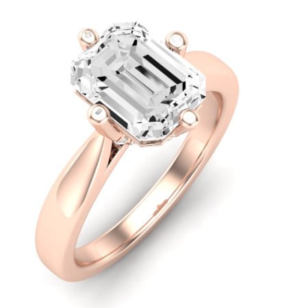 Gardenia Diamond Matching Band Only ( Engagement Ring Not Included)  For Ring With Emerald Center rosegold