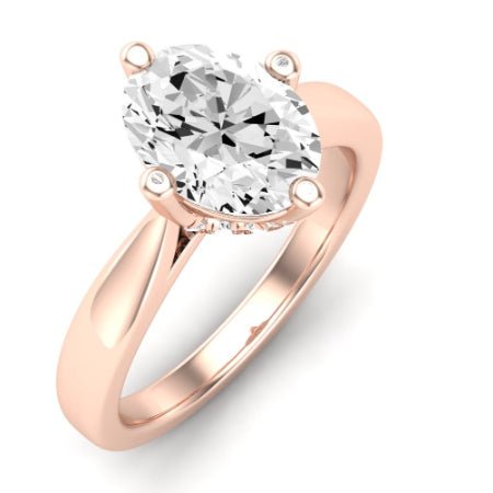 Gardenia Diamond Matching Band Only ( Engagement Ring Not Included)  For Ring With Oval Center rosegold