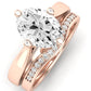 Gardenia Diamond Matching Band Only ( Engagement Ring Not Included)  For Ring With Oval Center rosegold