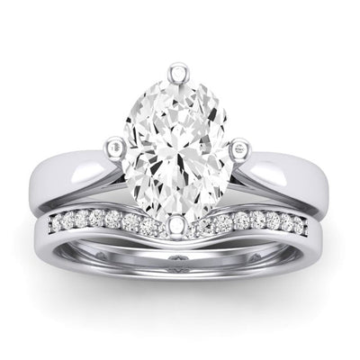 Gardenia Diamond Matching Band Only ( Engagement Ring Not Included)  For Ring With Oval Center whitegold