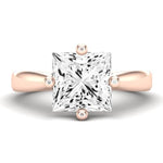 Gardenia Diamond Matching Band Only (does Not Include Engagement Ring) For Ring With Princess Center rosegold