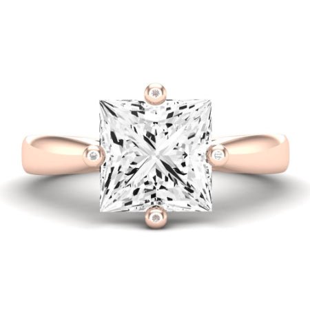 Gardenia Diamond Matching Band Only (does Not Include Engagement Ring) For Ring With Princess Center rosegold