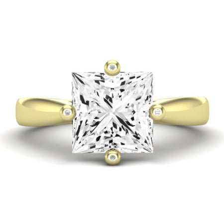 Gardenia Diamond Matching Band Only (does Not Include Engagement Ring) For Ring With Princess Center yellowgold