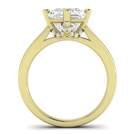 Gardenia Diamond Matching Band Only (does Not Include Engagement Ring) For Ring With Princess Center yellowgold