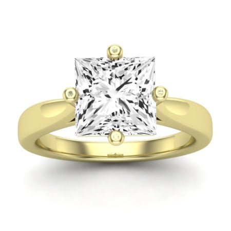 Gardenia Diamond Matching Band Only (does Not Include Engagement Ring) For Ring With Princess Center yellowgold