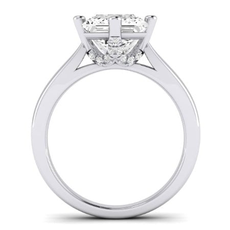 Gardenia Diamond Matching Band Only (does Not Include Engagement Ring) For Ring With Princess Center whitegold
