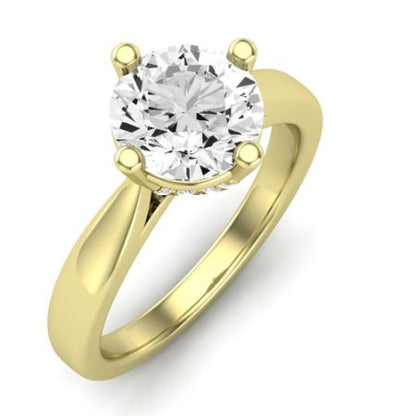 Gardenia Diamond Matching Band Only (does Not Include Engagement Ring) For Ring With Round Center yellowgold