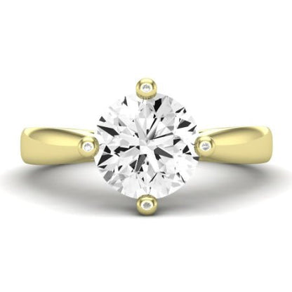 Gardenia Diamond Matching Band Only (does Not Include Engagement Ring) For Ring With Round Center yellowgold