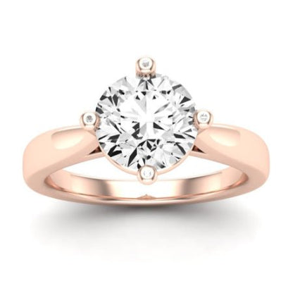 Gardenia Diamond Matching Band Only (does Not Include Engagement Ring) For Ring With Round Center rosegold