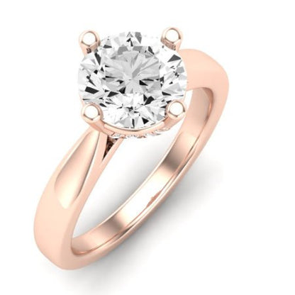 Gardenia Diamond Matching Band Only (does Not Include Engagement Ring) For Ring With Round Center rosegold