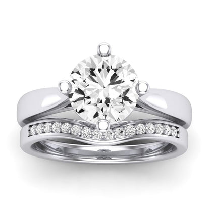 Gardenia Diamond Matching Band Only (does Not Include Engagement Ring) For Ring With Round Center whitegold