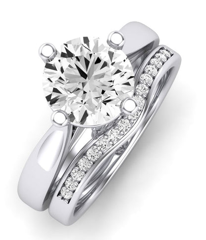 Gardenia Diamond Matching Band Only (does Not Include Engagement Ring) For Ring With Round Center whitegold