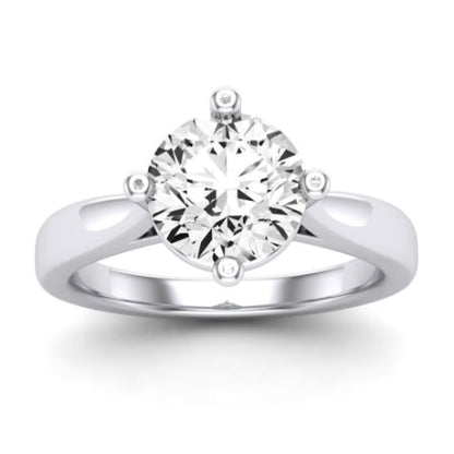 Gardenia Diamond Matching Band Only (does Not Include Engagement Ring) For Ring With Round Center whitegold