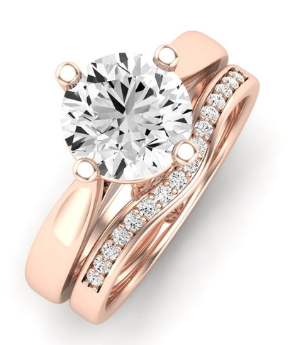 Gardenia Diamond Matching Band Only (does Not Include Engagement Ring) For Ring With Round Center rosegold