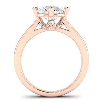 Gardenia Diamond Matching Band Only (does Not Include Engagement Ring) For Ring With Round Center rosegold