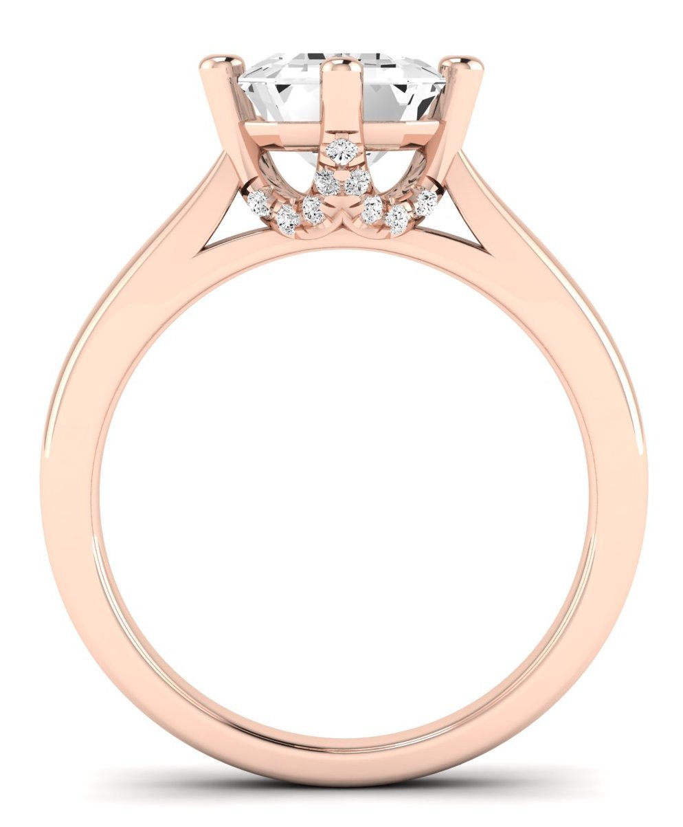 Gardenia Emerald Moissanite Engagement Ring rosegold