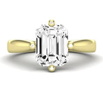 Gardenia Emerald Moissanite Engagement Ring yellowgold