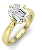 Gardenia Emerald Moissanite Engagement Ring yellowgold