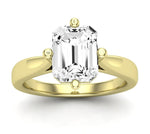 Gardenia Emerald Moissanite Engagement Ring yellowgold