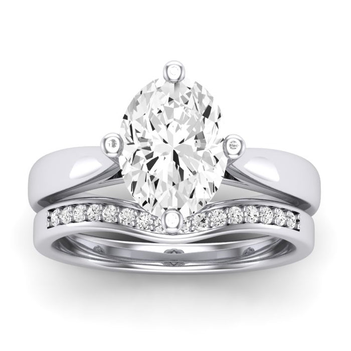 1.00 ct - Gardenia - GIA Natural Oval Diamond Bridal Set